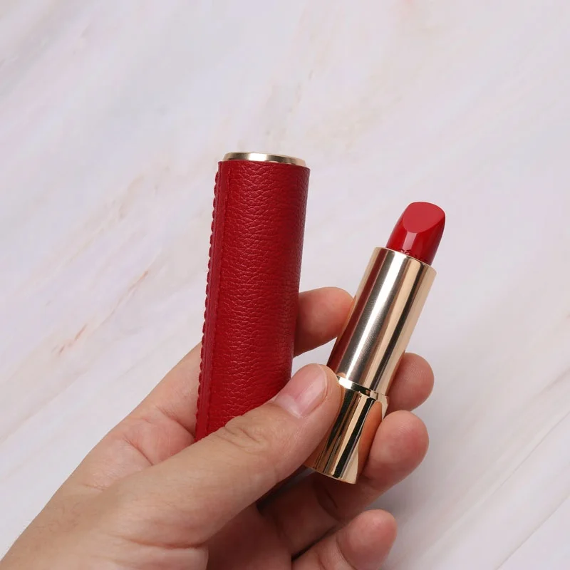 OEM ODM Fashion Mini Portable Leather Lipstick Packaging Box Storage Case Holder Makeup Bag Pouch