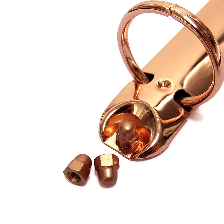 Factory Price Custom Rose Gold Plating Hexagon Dome Cap Nut