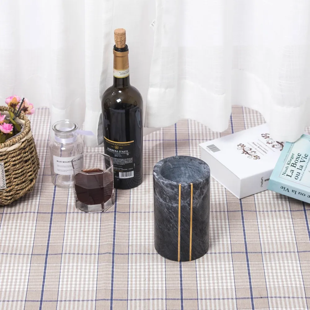 Роскошный под заказ мраморный охладитель вина/Подставка для льда, подставка для льда для шампанского с золотым краем, кухонные аксессуары