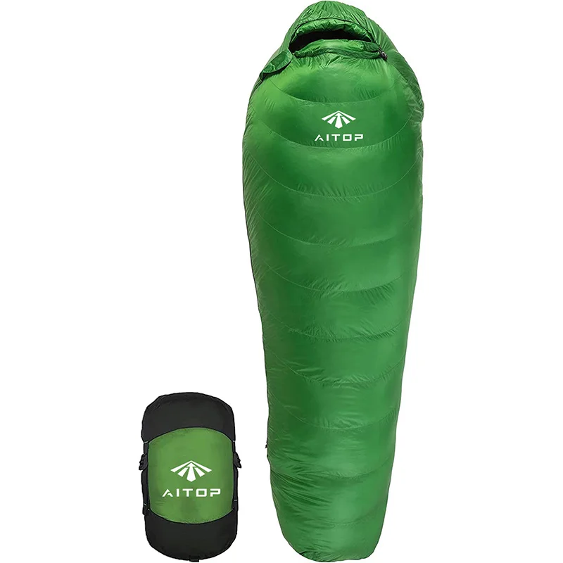Outdoor Nylon Lightweight Camping Water Repellent Sleeping Bag Down-like cotton sleeping bag For Four Seasons