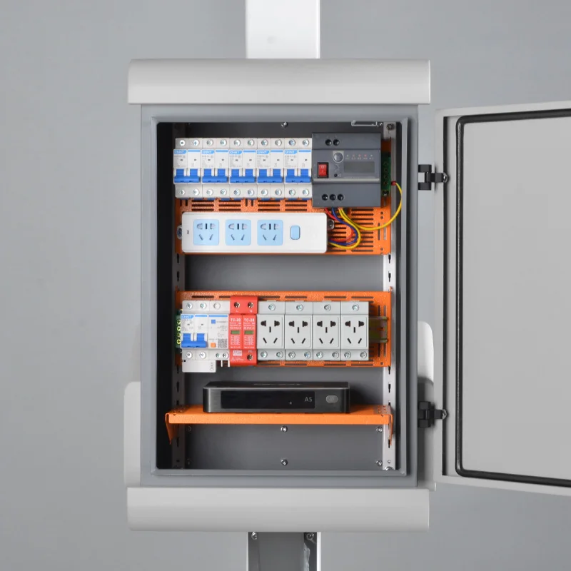 Harwell customize pole mounted/wall mounted box with fan outdoor waterproof stainless-steel case cctv cabinets outdoor