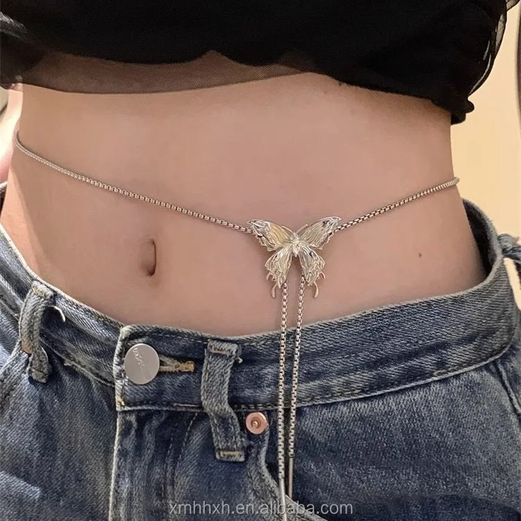 Temperament Fashion Butterfly Tassel Choker Necklaces For Women Girls Light Extravagant Animal Clavicle Chain Jewelry