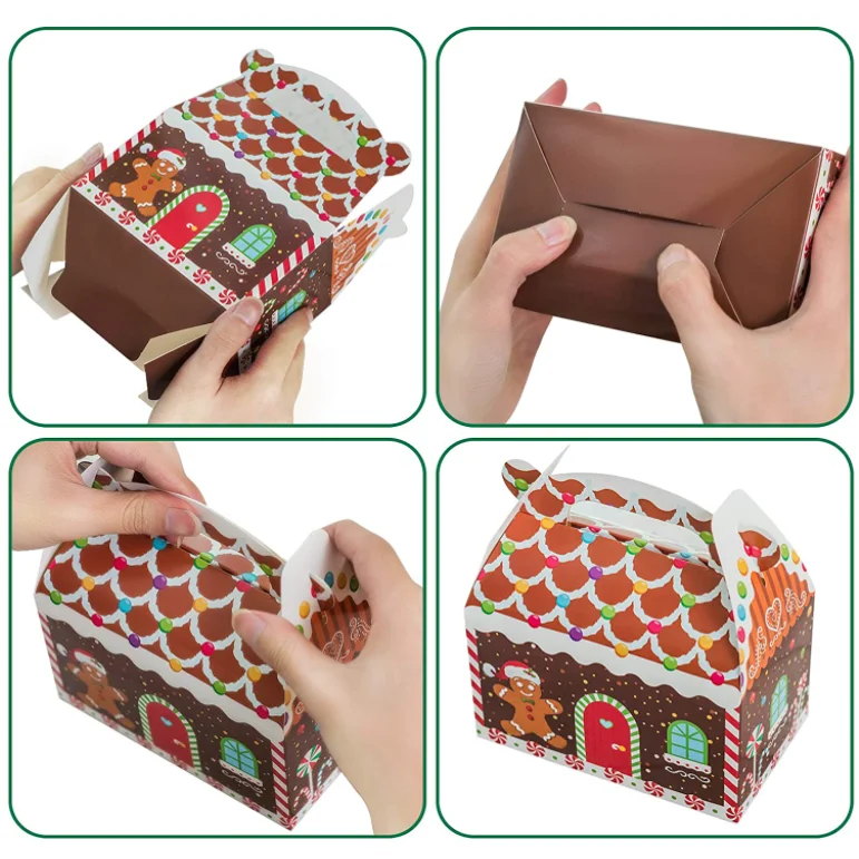 Christmas food grade paper box foldable chipboard boxes cake boxes
