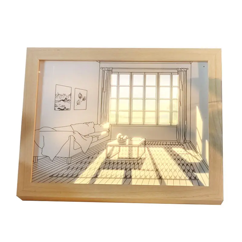 LED light Wooden Photo Frames Home Decoration Picture Frame Frames For Pictures Wooden lamp base led base light for acrylic