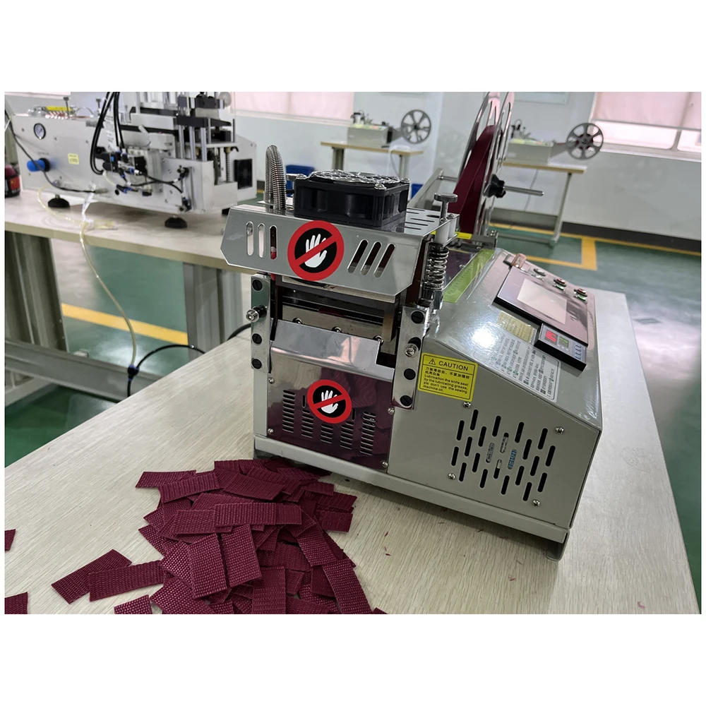 Automatic Roll to Roll Elastic Strap Label Cutter Machine with Touch Screen