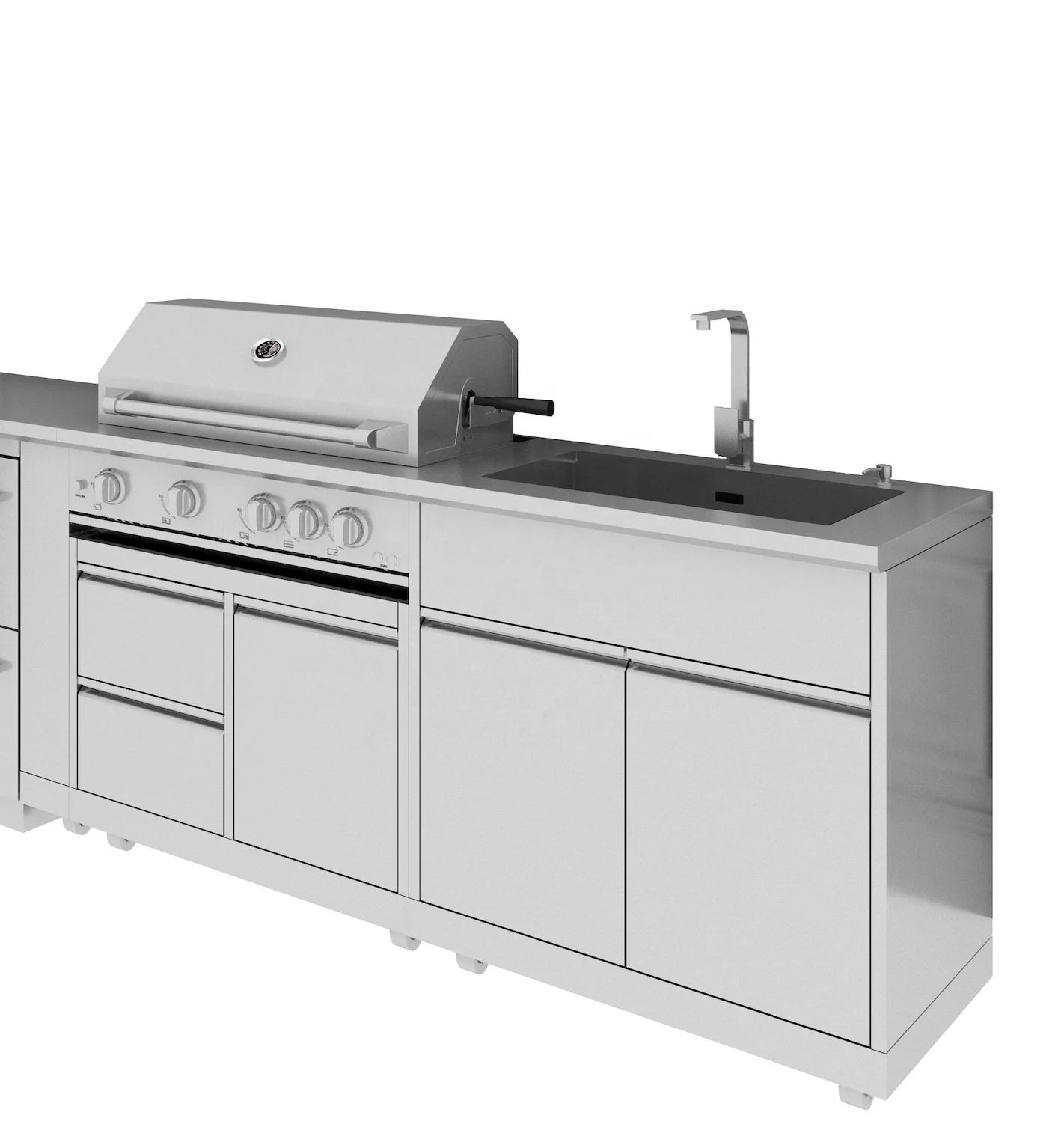 stainless steel or color outdoor kitchen portable bbq grill