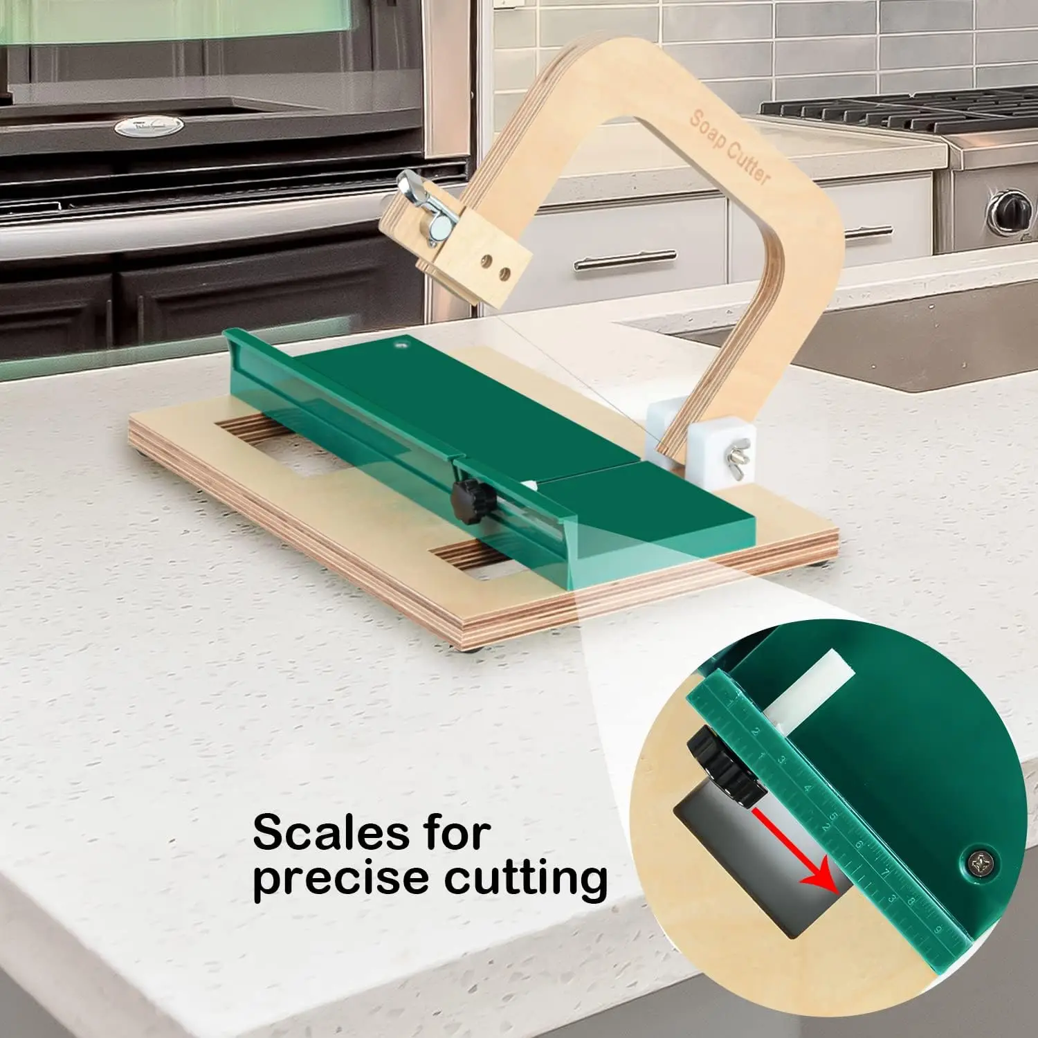 Upgrade Wooden Soap Cutter with Adjustable Cutting Wire Soap Slicer Tool for DIY Soap Cheese Butter Cake Bread Butter