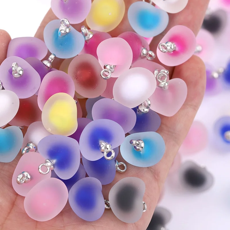 Acrylic Bead Heart Shape clear Frog  Beads Acrylic Jewelry Beads Half Hole for DIY Bracelet Necklace Mobile Phone Pendant