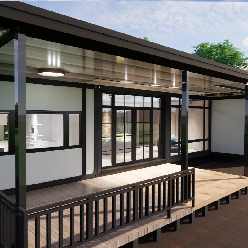 triangular roof Vintage style villa family gathering container homestay large summer prefab houses home