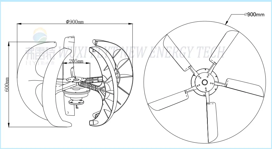 New Design 1000W 12V 24V Red vertical axis wind turbine 1kw 2kw 3kw 5kw wind power generator for sale