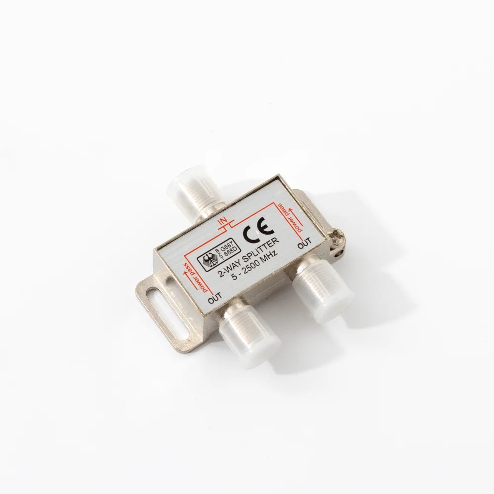 2way tv splitter Satellite Splitter 5-2500 MHZ 1 input and 2 output High Quality tv splitter