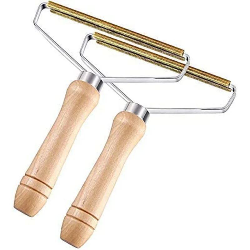 Multifunction Portable Pet Hair Remover Clothes Fuzz Fabric Shaver Wood Handle Lint Remover For Sweater Coat