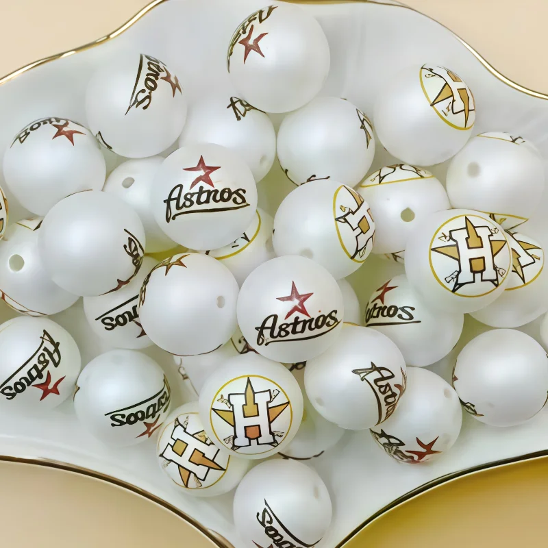 Hot Sale 16mm American Baseball Team Philadelphia Phillie Loose Beads For Jewelry Making Handmade Bulk DIY Pen Keychain