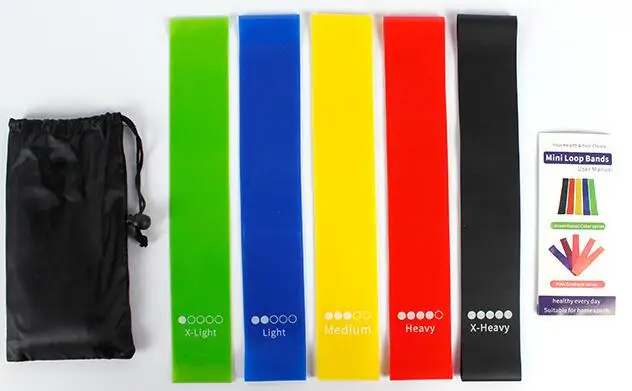 TPE 5 Pcs Exercise Custom Logo Yoga Booty Hip Fitness Bands Resistance Loop