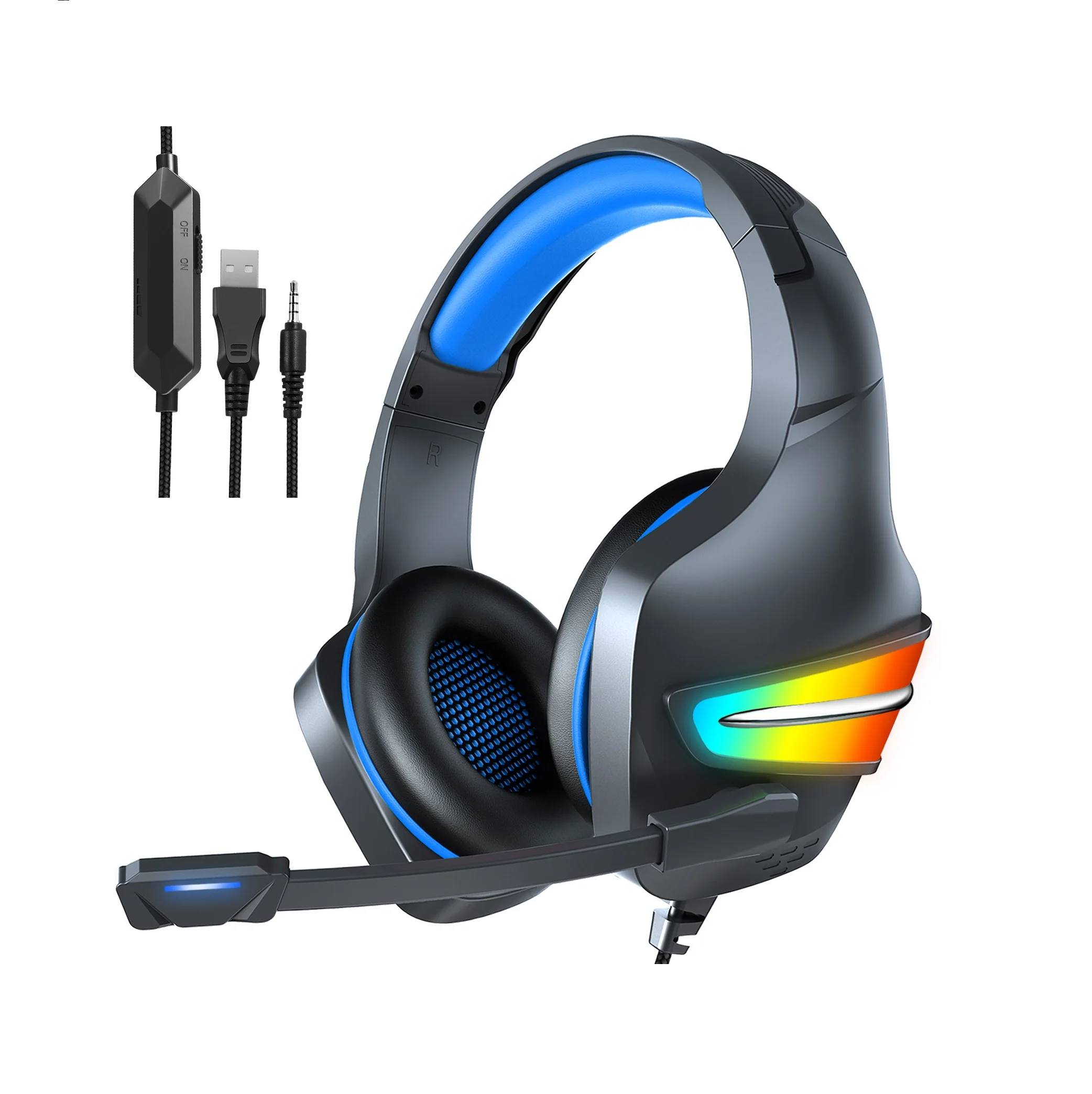 Qiyu QIYU hot selling headphone wired RGB light headphones for laptop and desktop