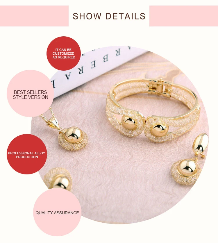 Custom Fashion Fine Copper Handmade Jewelry Sets Women Charms 18k Wedding Gifts Pendant Necklace Bracelet Earrings Ring Set