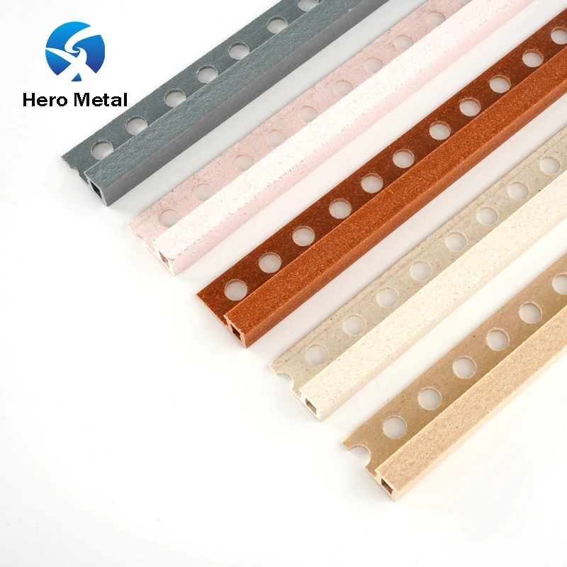 niche bathroom pvc decoration Ceramic Tile Border Hero Metal square shape Plastic Edge Trim