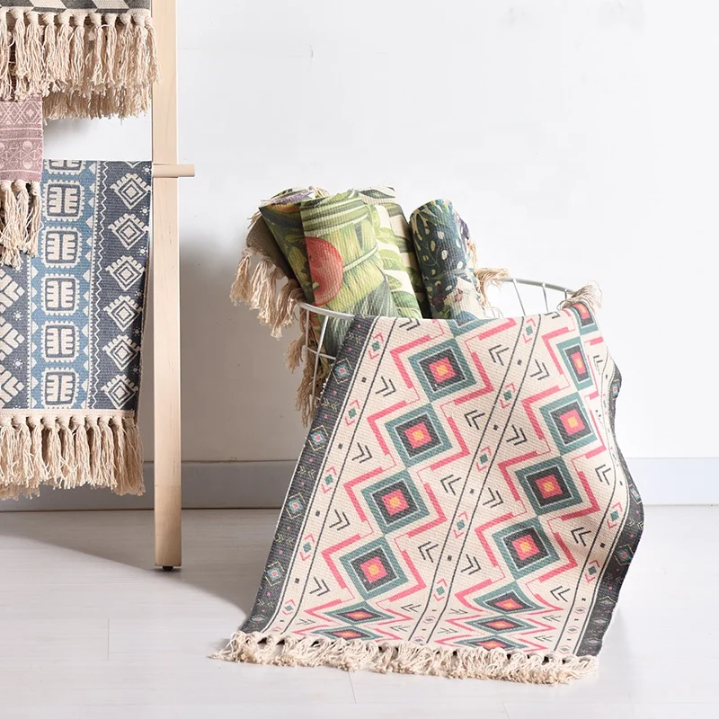 Arabic style ancient  High quality home decorative floor mats with tassels