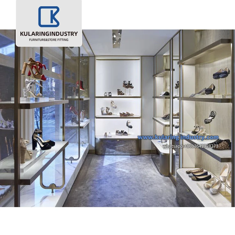 Cabinet With Glass Showcase Table Shoes Showroom Display Shoe Shop Decoration Ideas Names Footwear Shops
