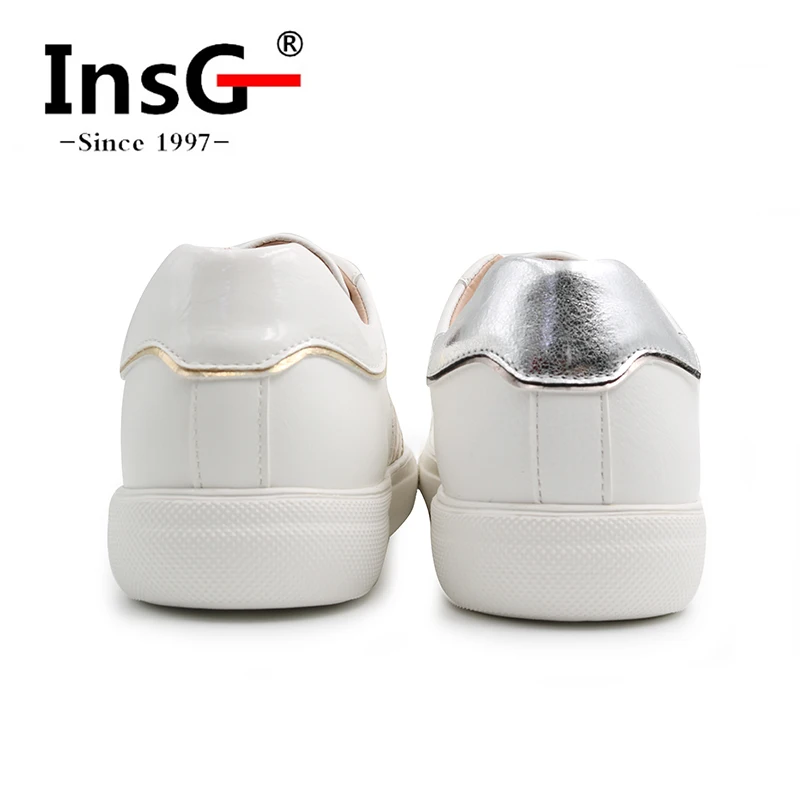 Кроссовки женские с низким вырезом, повседневная обувь на плоской подошве, белые, 0407