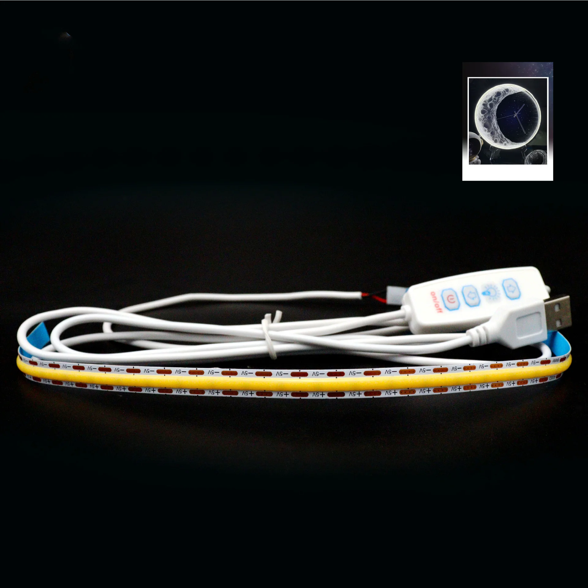 COB LED Strip 5V USB Power With ON/OFF Switch USB Flexible Tape Lights for Bedroom Home Decor Lamp Lighting