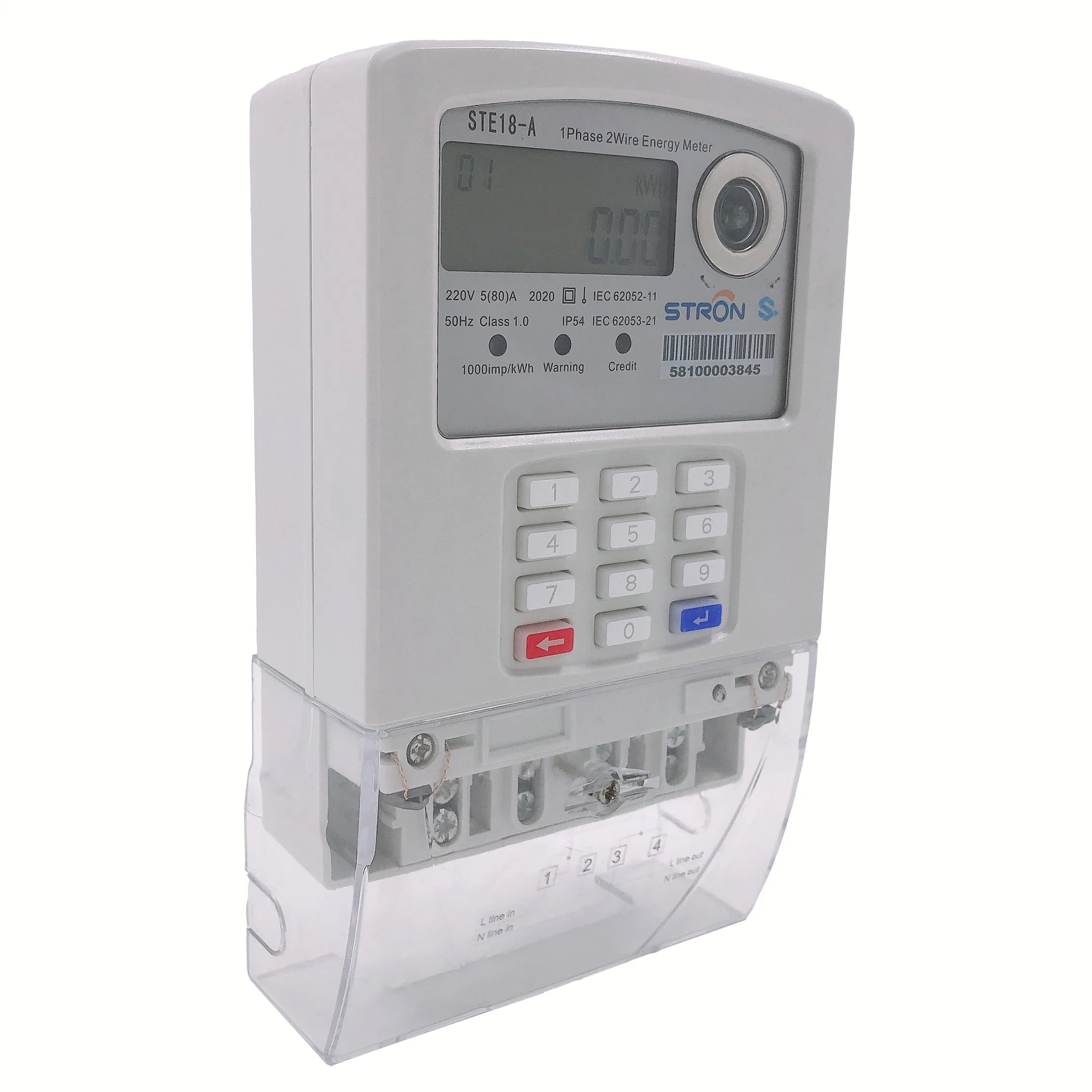 Prepaid Single Phase Electric Smart Meter Support Remote Monitoring with AMR