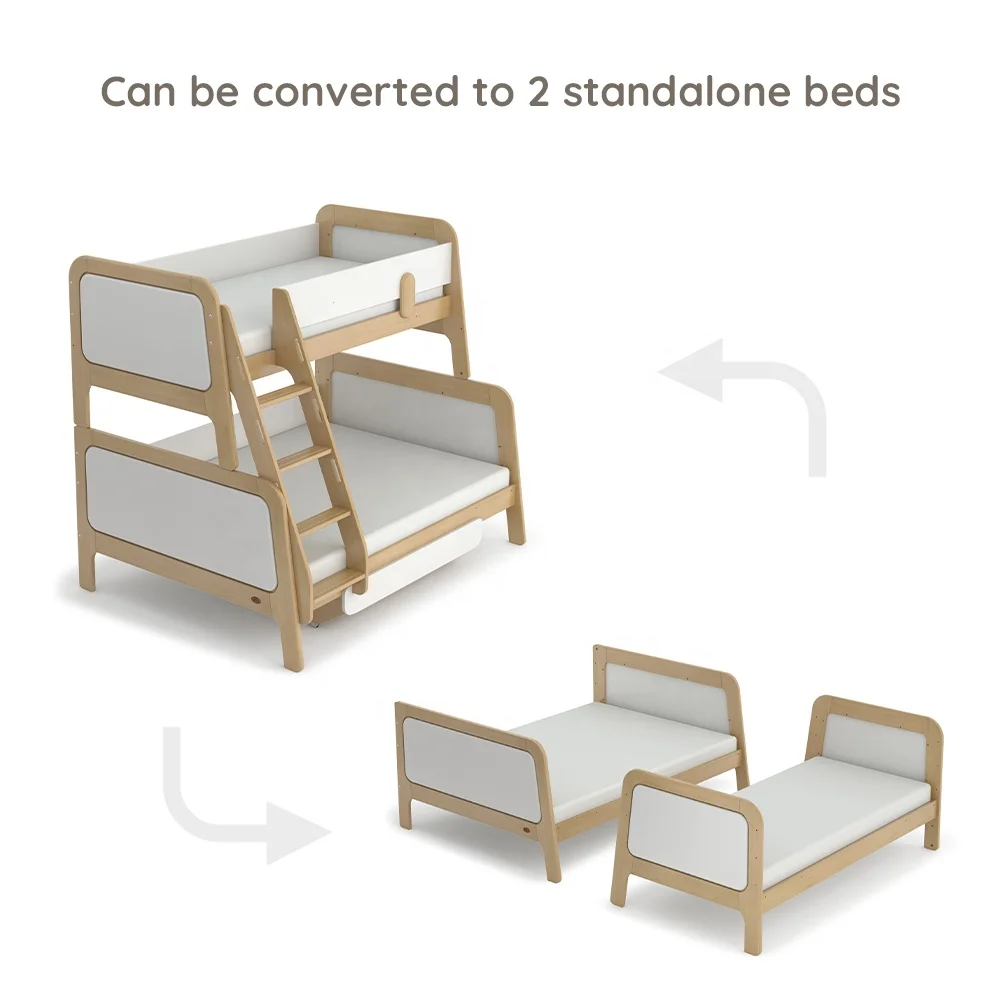 Only B2B Boori AS\NZS 4220 Kids Bedroom Furniture Full Over Full Solid Wood Double Children Bunk Bed For Teenagers