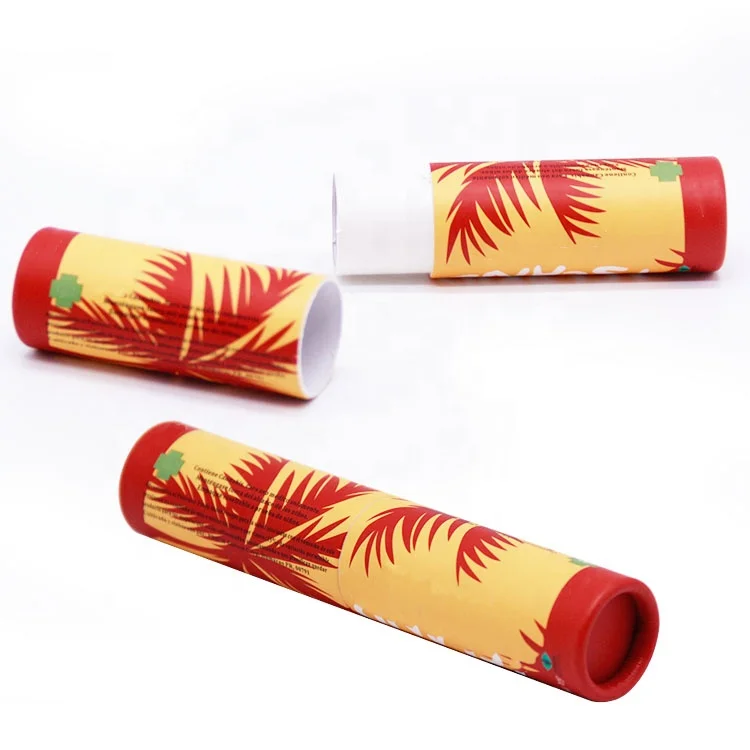 Custom cardboard kraft paper round lipstick tube packaging gift box printed lip balm box electronic cigarette case