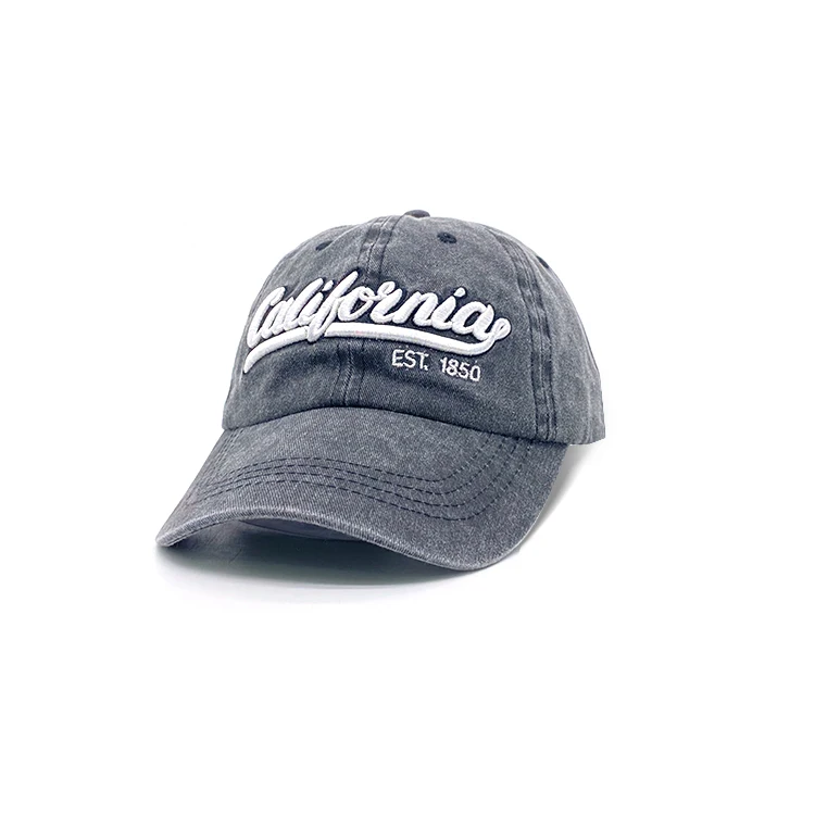 Fashion Design 3D Embroidery Pigment Dyed Washed California Cap Baseball Cap