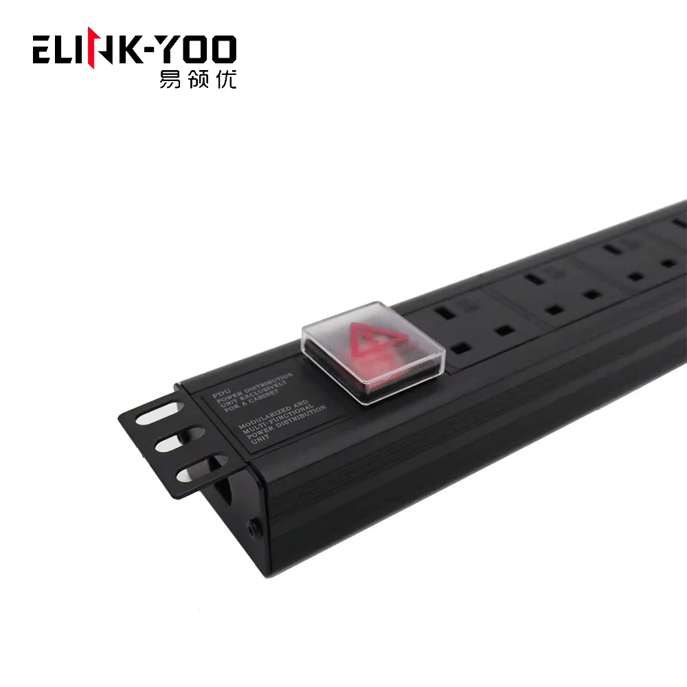 Factory price PVC European UK standard 6 outlet with on/off switch for data center cabinet socket power distribution unit PDU