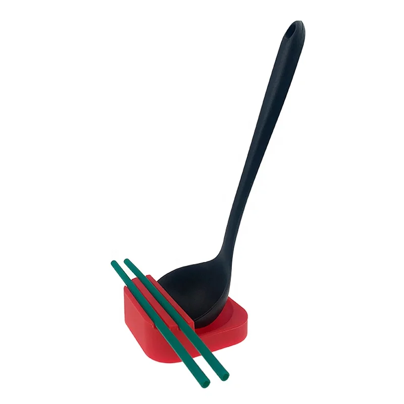 Modern Kitchen Utensil Rest Heat Resistant Chopsticks Soup Ladle Silicone Spoon Holder