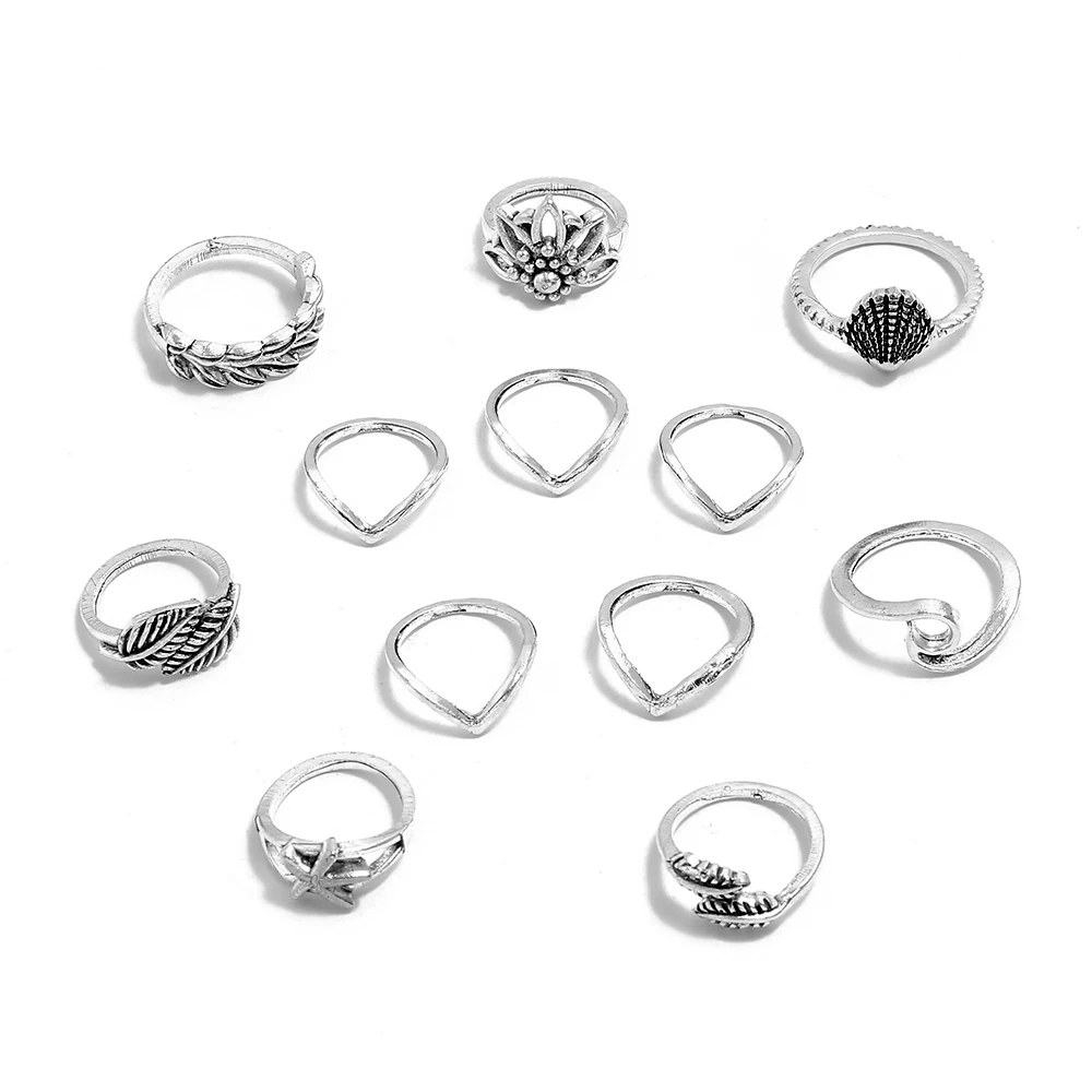 
Bohemia style Midi gold ring, ring hollow out your zixing crystal shape ring couples jewelry 12 / group 