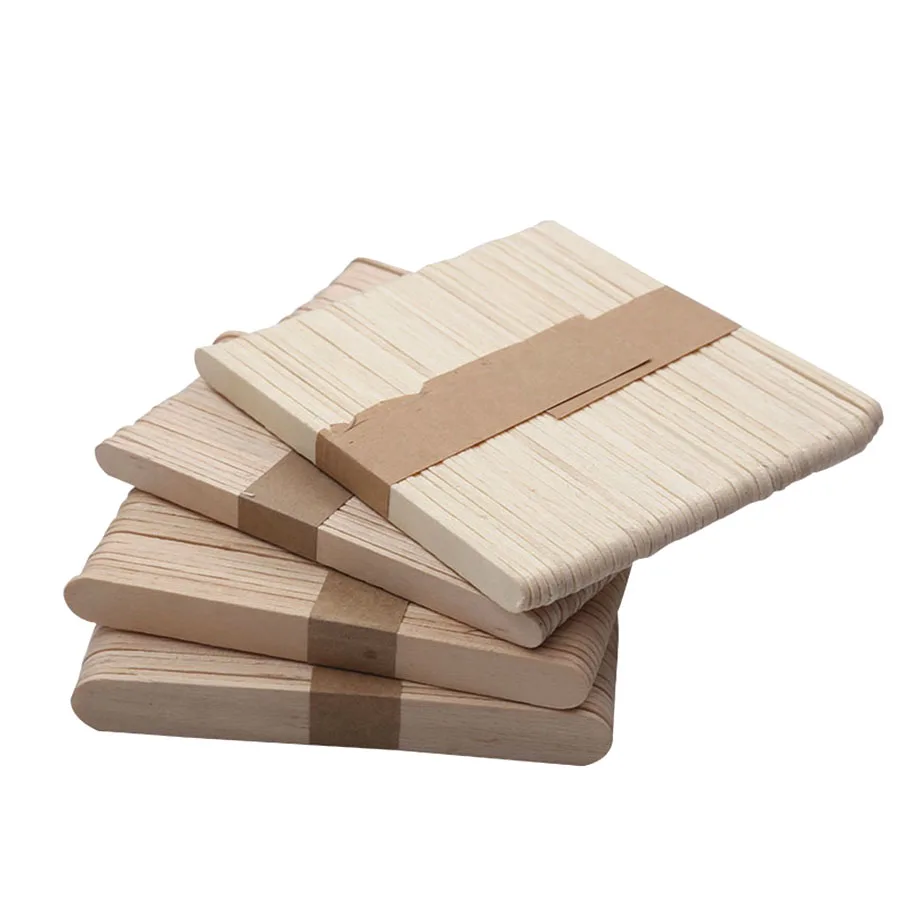 Customized Print Eco-friendly Biodegradable Popsicle Wooden Sticks Disposable Birch Wood Ice Cream Sticks