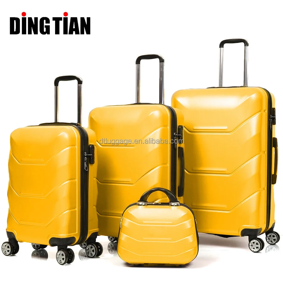 ABS Hard Carry-On Trolley Suitcase Lightweight Unisex 4-in-1 Travel Luggage Set with TSA Lock for School and Business