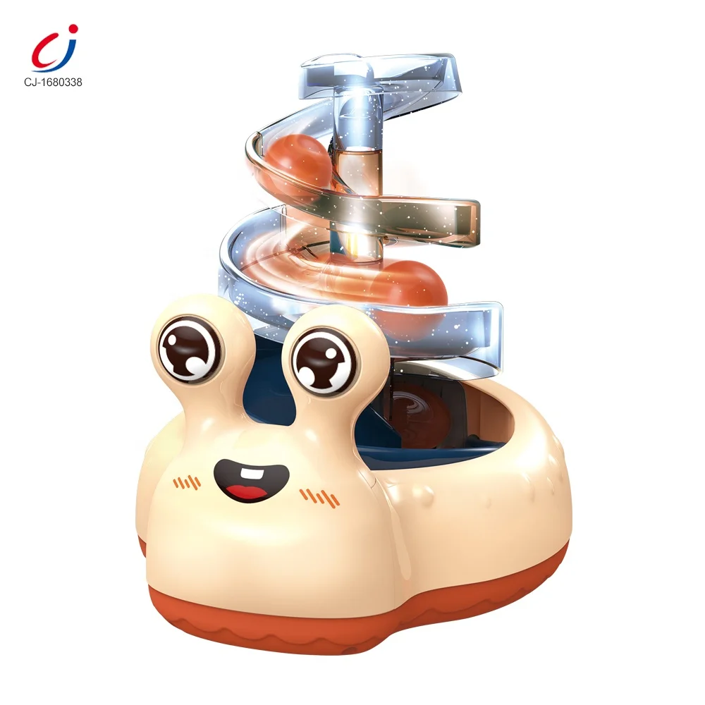 New 2021 Musical Educational Universal Kids Toy, Fun Cartoon Direction Eletric Walking Snail Track Baby Rotator Toy With Light
