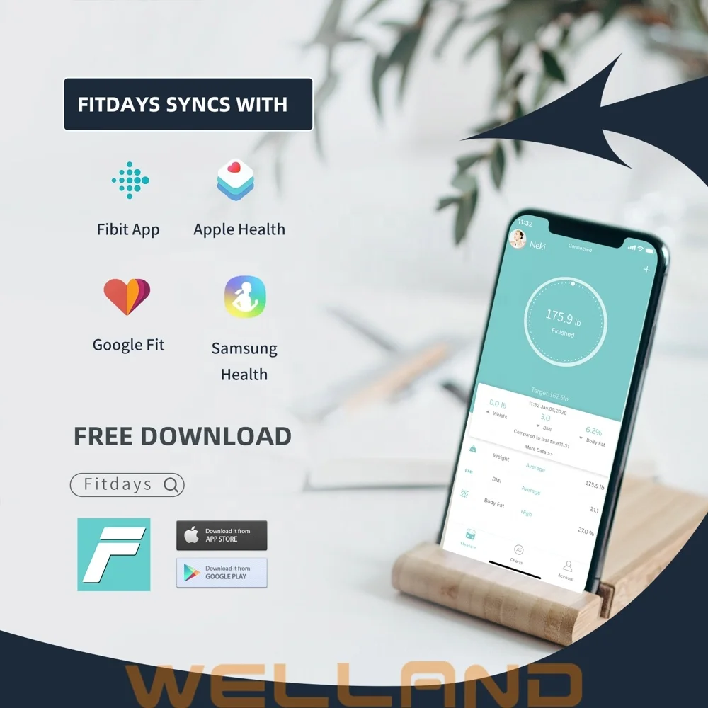 High-tech 8 Electrodes ITO Tempered Glass VA Screen High quality Smart Body fat scale