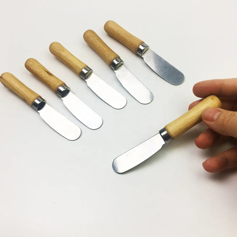 8 Pieces 4 Inch Butter Knife Spreader Of Cream Cheese Cutter Cheese Knife Set Stainless Steel Blade And Wood Handle