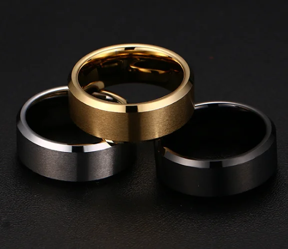 
8mm cool black tungsten ring for men 