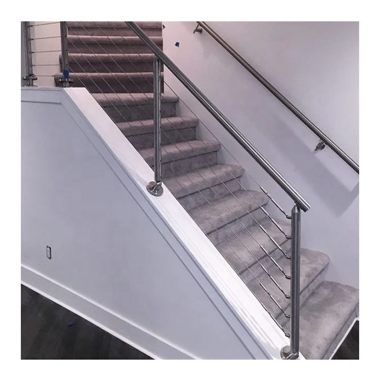 Unikim Cable Rail Fence System Stainless Steel Railings post Stair Railing Handrail Balustrade Indoor Outdoor Balcony