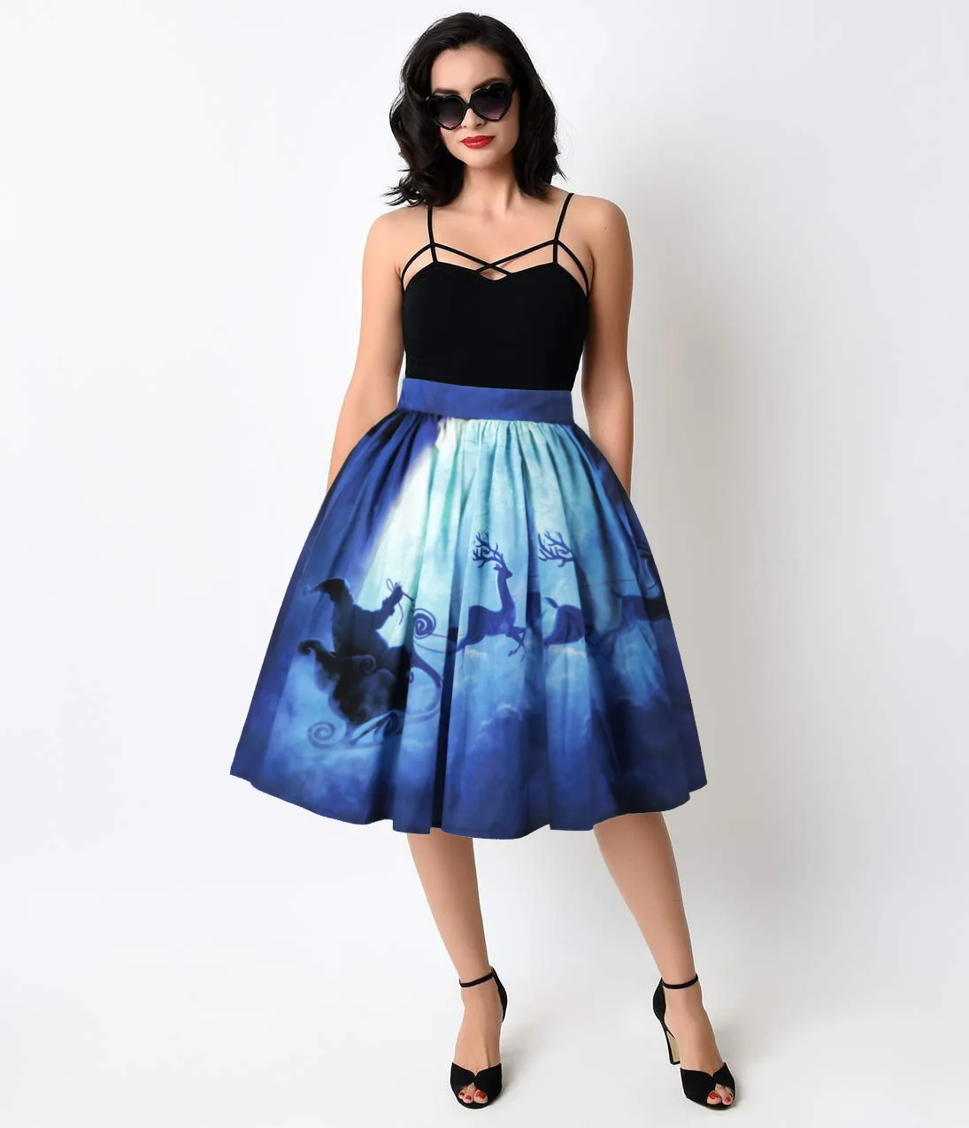 Пластиковое Сырье Рождественский олень цифровая печать Женская длинная пушистая юбка модное платье осень newPC