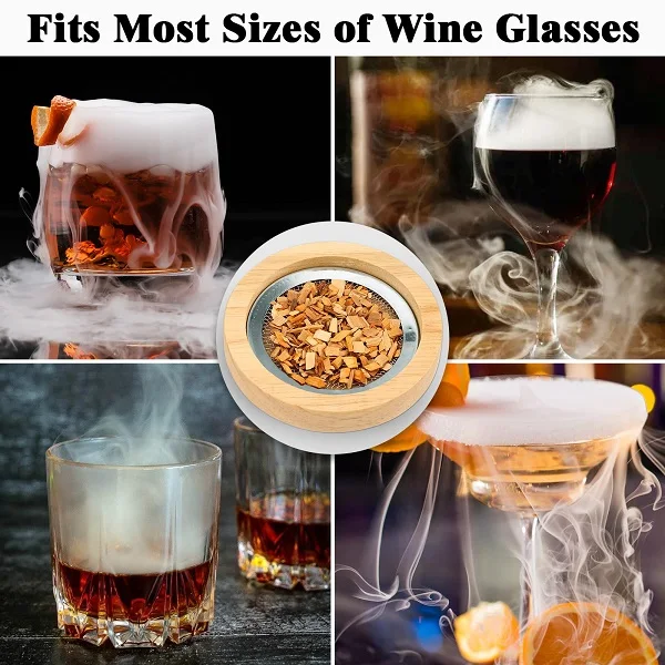 Whiskey Infuser Cocktails Smokers with 2 Whiskey Stones Smoker Kit with 6 Flavors Wood Chips Cocktail Smoker Kit with Torch