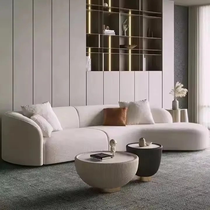 Curved Small House Designer Modern Living Room Sofas For Home Luxury