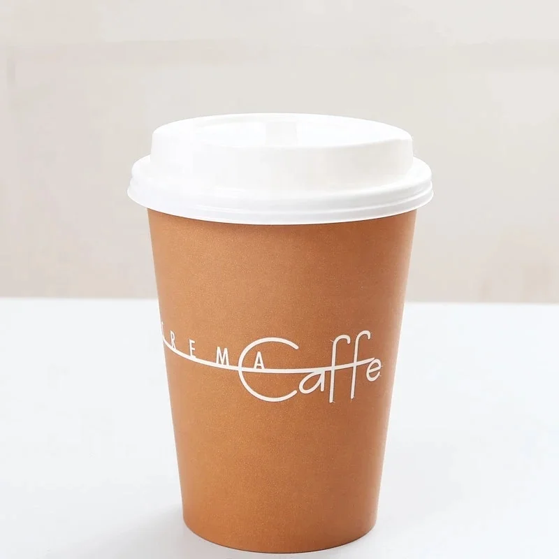 Factory Wholesale Custom Disposable Insulated Double Paper Coffee Cup With Lid