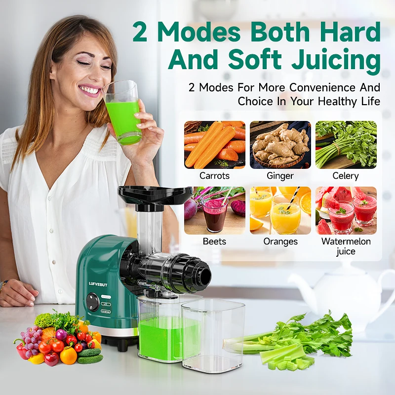 BPA Free Horizontal Wheatgrass Vegetable Fruit Pomegranate Orange Celery Extractor Machine Slow Juice