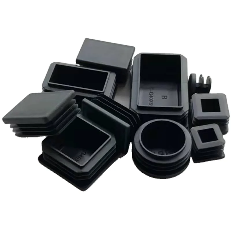Square rectangular End plugs caps steel tubing pipes 80X80 plastic end cap plug for steel tube pipe fittings ends