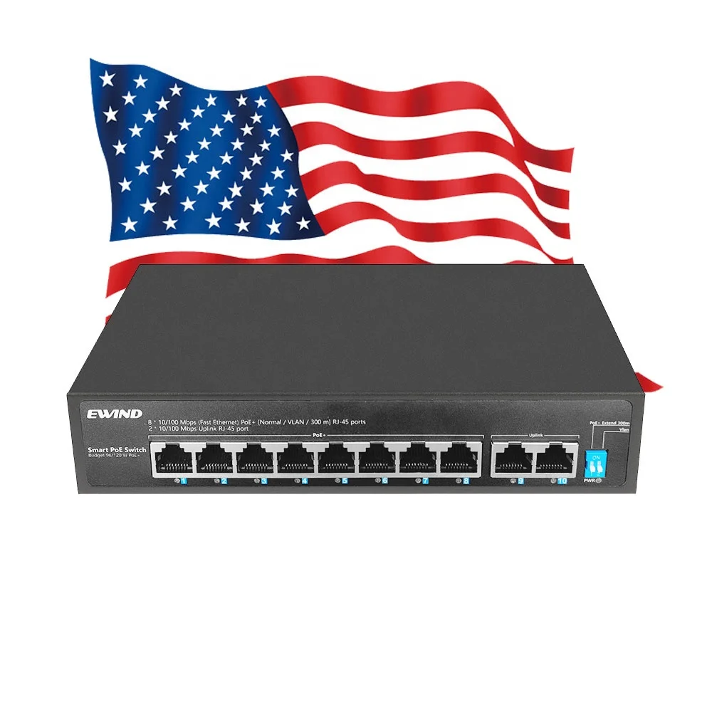Factory OEM/ODM POE Switch 10 Port 10/100M Ethernet Fiber Switch POE