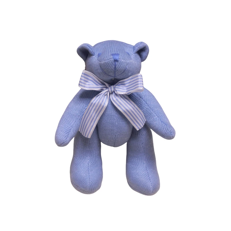 Wholesale lovely soft knitting wool teddy bear doll toy custom hand knitting yarn headgehog pig giraffe elephant stuffed animal