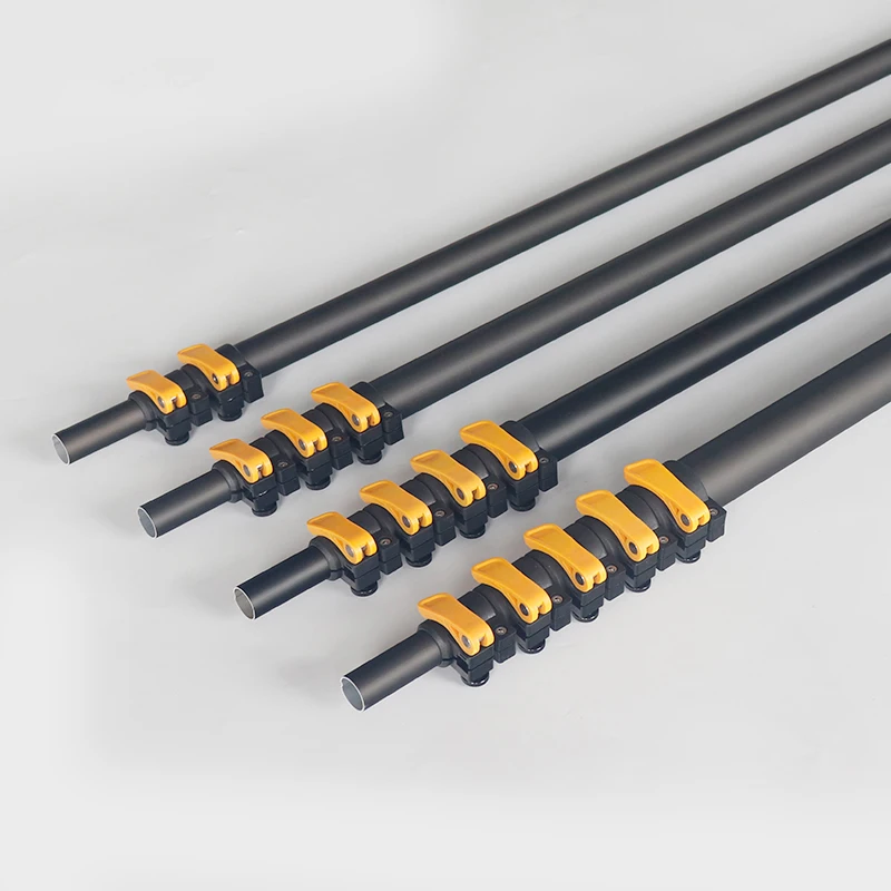 20 Ft 6m Aluminum Adjustable Extension Window Washing Telescopic Pole for Solar Panel Cleaning Brush