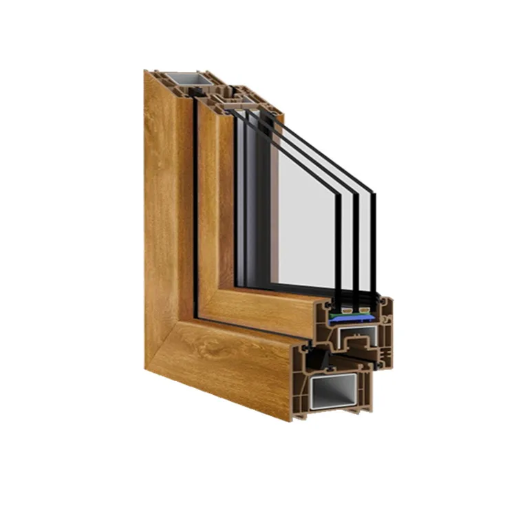 pvc u perfiles de ventana blanco Color de madera upvc profiles of window white wood color