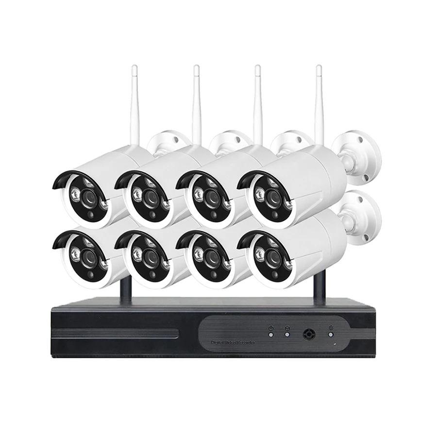 8 Channel 1080P Outdoor Day Night Security Camera System Waterproof Wireless Cctv Home Security Camera Wifi Nvr Kit